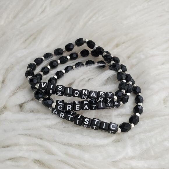 Hand Crafted Artist Statement Inspiration Bracelet Set - Picture 4 of 4